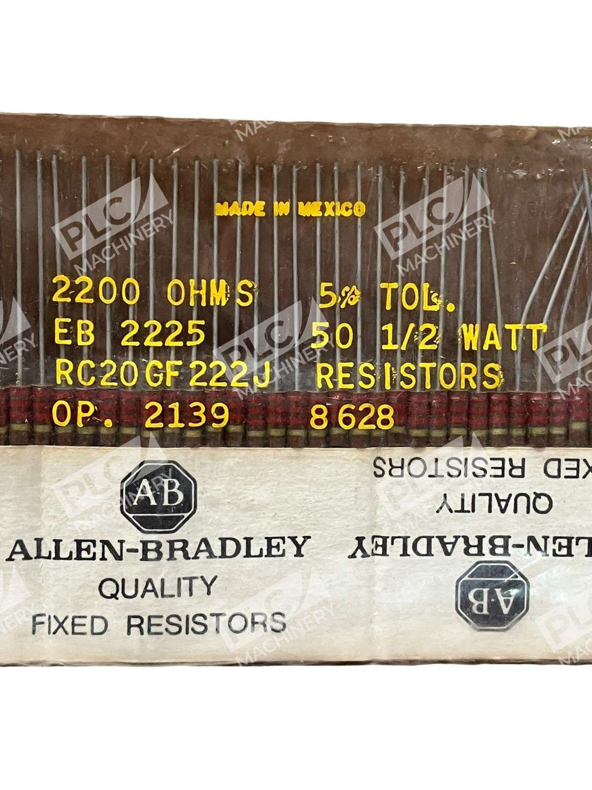 Allen-Bradley RC20GF222J Carbon Resistors 2.2kΩ 1/2W 5% - Image 3