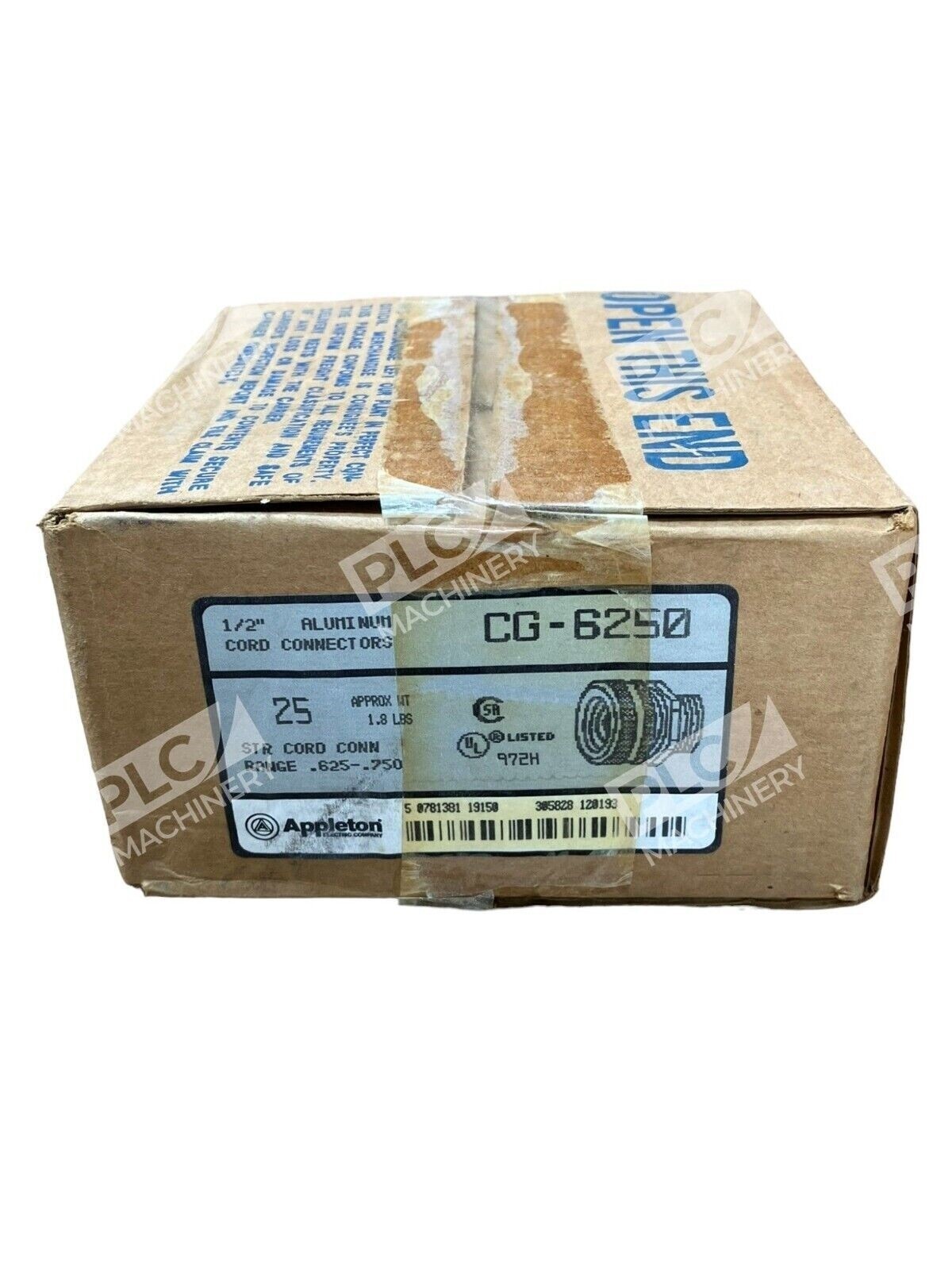 Appleton CG-6250 1/2" Aluminum Cord Connectors (Box of 25)