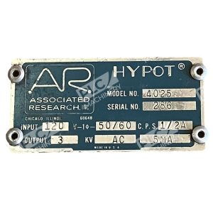 Associated Research AR 3KV AC 5MA Hypot Volt Meter Voltmeter 4025 227036443298