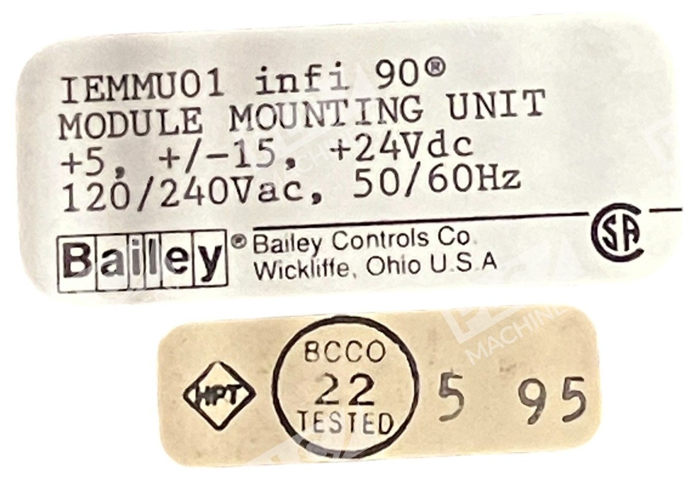 Bailey 120/240VAC 50/60Hz 24VDC Module Mounting Unit Infi 90 IEMMU01 - Image 3