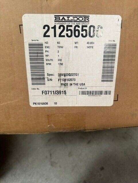 Baldor Reliance 35W900Q227G1 1HP Super-E Motor New in BOX