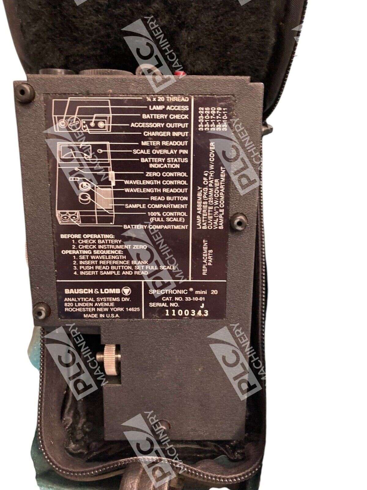 Bausch Lomb Spectrophotometer Spectronic Mini 20 w/ Case 33-10-01 - Image 4
