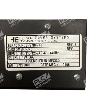 Elpac Power Systems BFS 30 48 Rev B Power Supply 227025198468