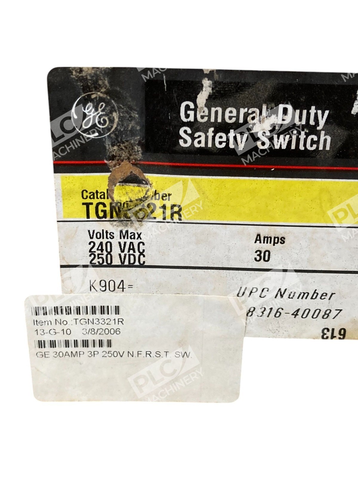 GE General Electric 30A 3 Pole General Duty Safety Switch TGN3321R - Image 4