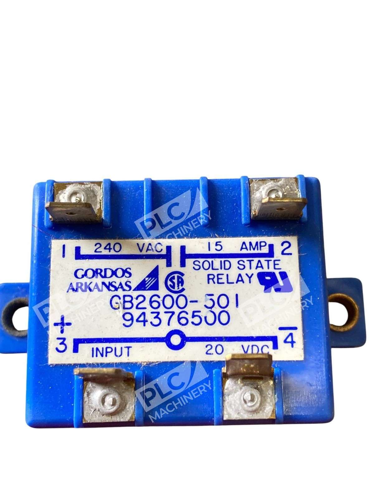 Gordos Arkansas GB2600-501 20VDC to 240VAC 15A Single-Phase Solid State Relay - Image 7