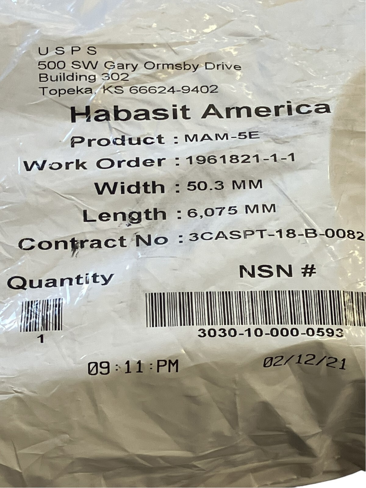 Habasit America MAM-5E Belt 50.3mmx6075mm (lot of 4)