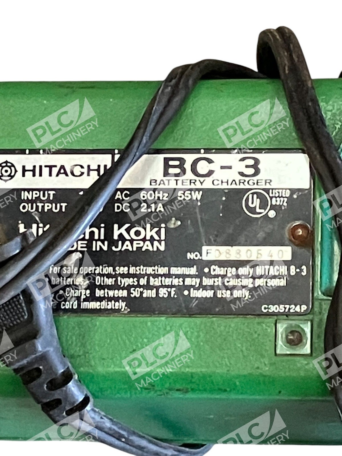 Hitachi Koki FD880540 C305724P 60Hz 55W 2.1A Battery Charger BC-3 - Image 3