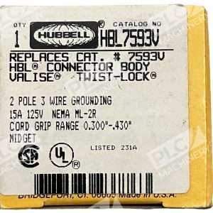 Hubbell HBL7593V Connector Body Valise Twist-Lock