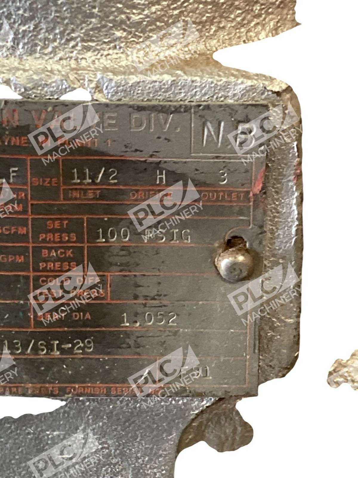 Lonergan Valve 1-1/2 H 3 100PSIG Relief Valve D-12HS122-LF - Image 11