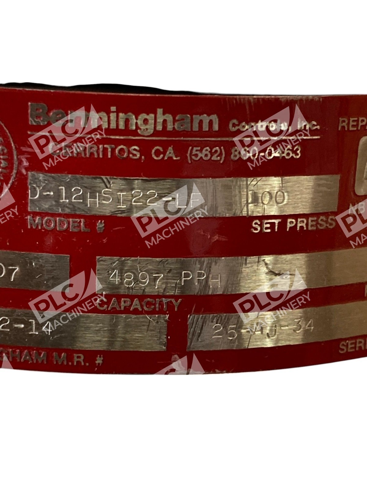 Lonergan Valve 1-1/2 H 3 100PSIG Relief Valve D-12HS122-LF - Image 15