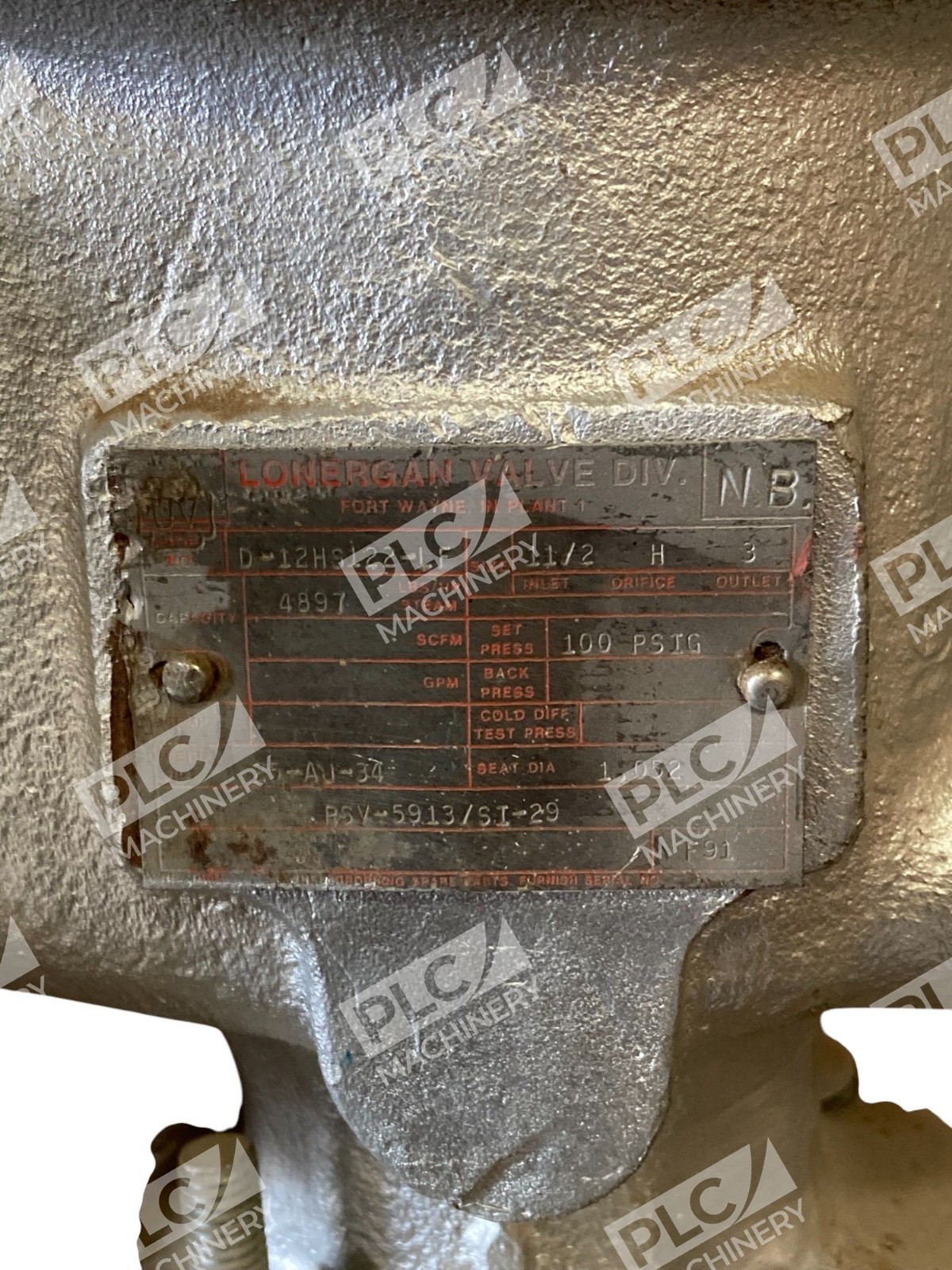 Lonergan Valve 1-1/2 H 3 100PSIG Relief Valve D-12HS122-LF - Image 8