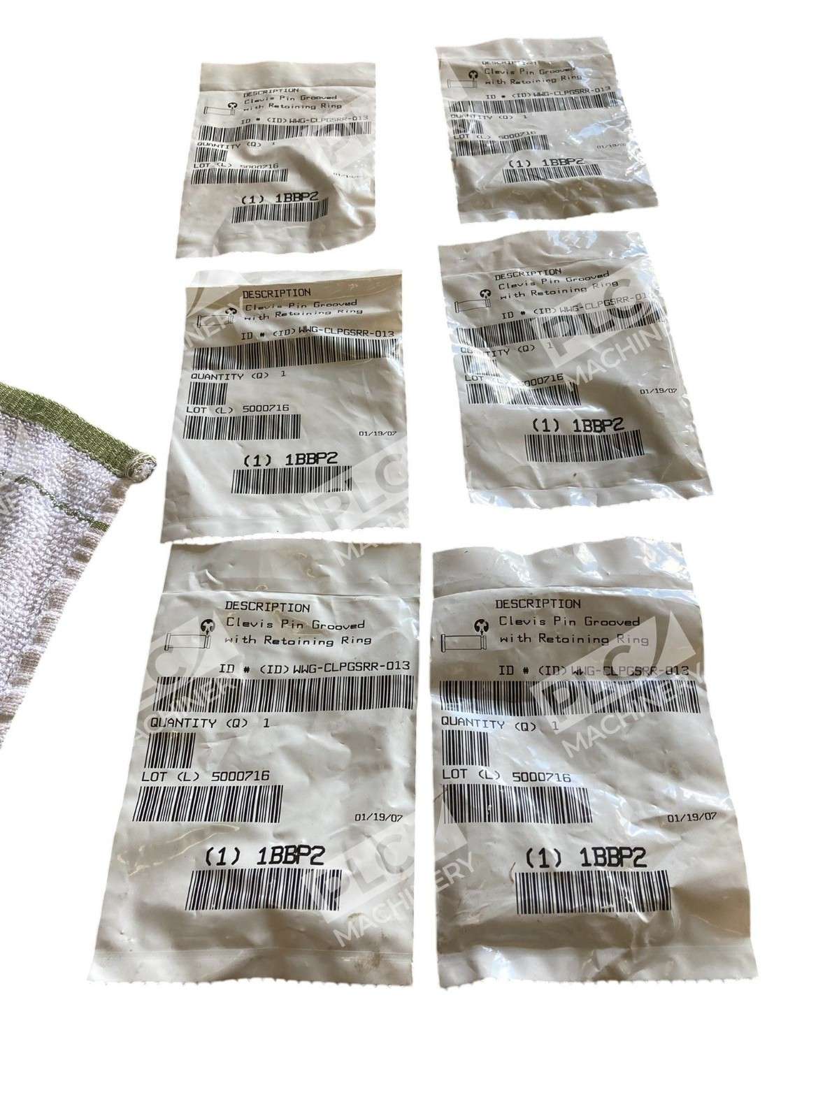 Lot of 6 1BBP2 Grooved Clevis Pin