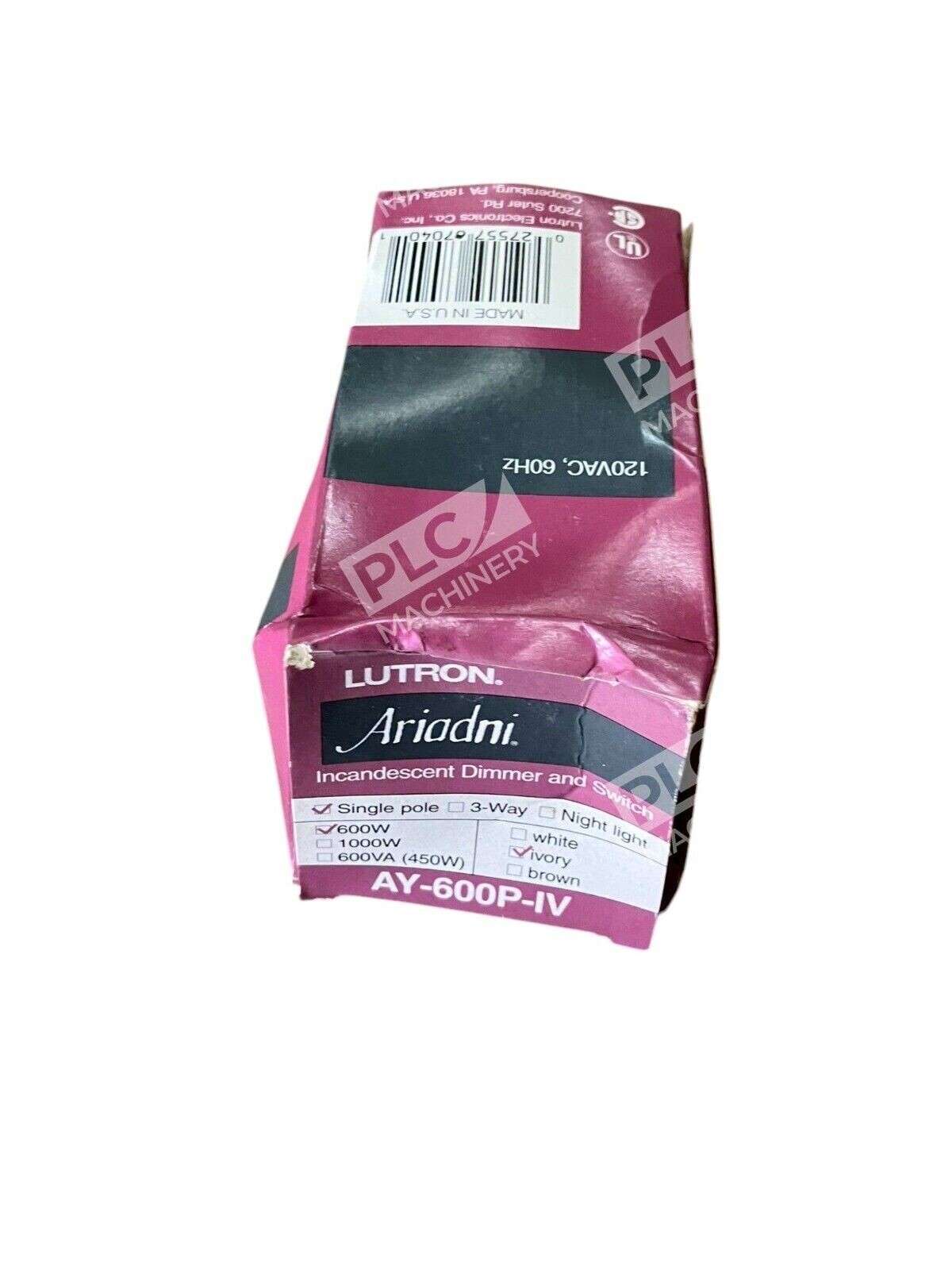 Lutron Ariadni 600W Ivory Single Pole Incandescent Dimmer And Switch AY-600P-IV - Image 3