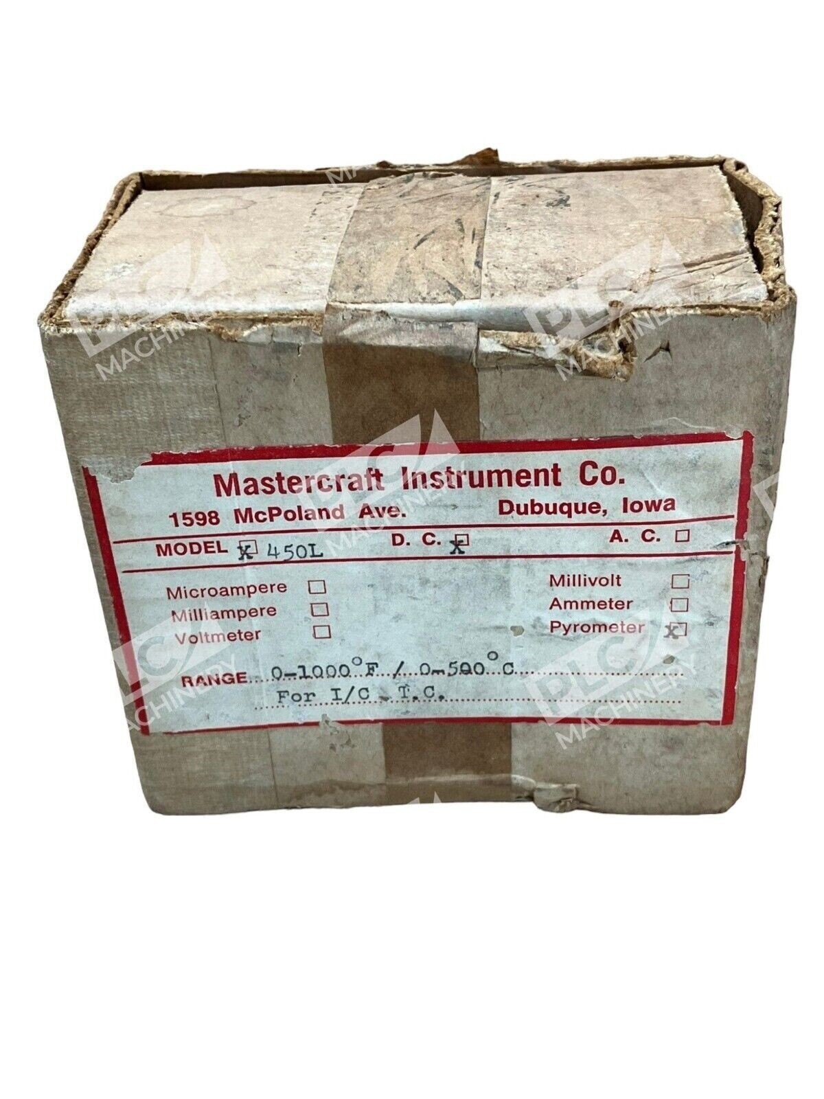 Mastercraft Instruments 450L Thermocouple 0-1000F Process Control Parts