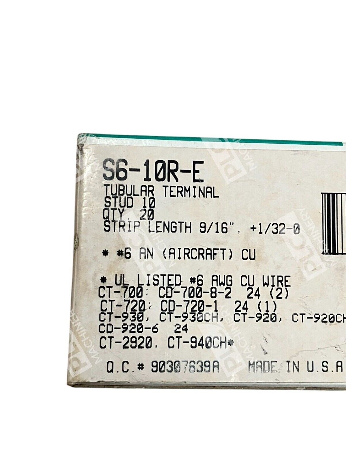 Panduit Stud 10 Pan-Term Tubular Terminal S6-10R-E (Box of 20) - Image 3