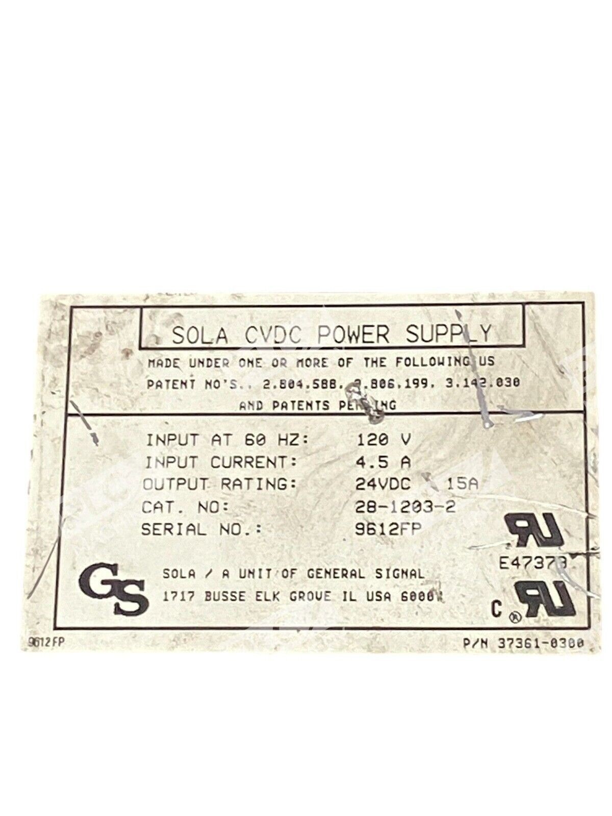 SOLA CVDC Power Supply 120V 4.5A 24VDC 15A 28-1203-2 - Image 3