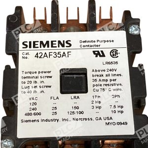 Siemens 3 Pole Open FL 25 RES 35 Definite Purpose Contactor 42AF35AF 226771884348