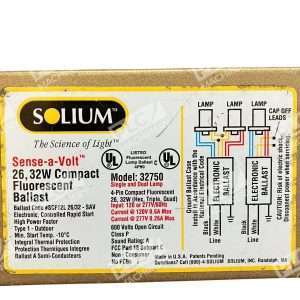 Solium Sense a Volt 32750 2632W 4 Pin Compact Fluorescent Ballast 120277V 297813400868