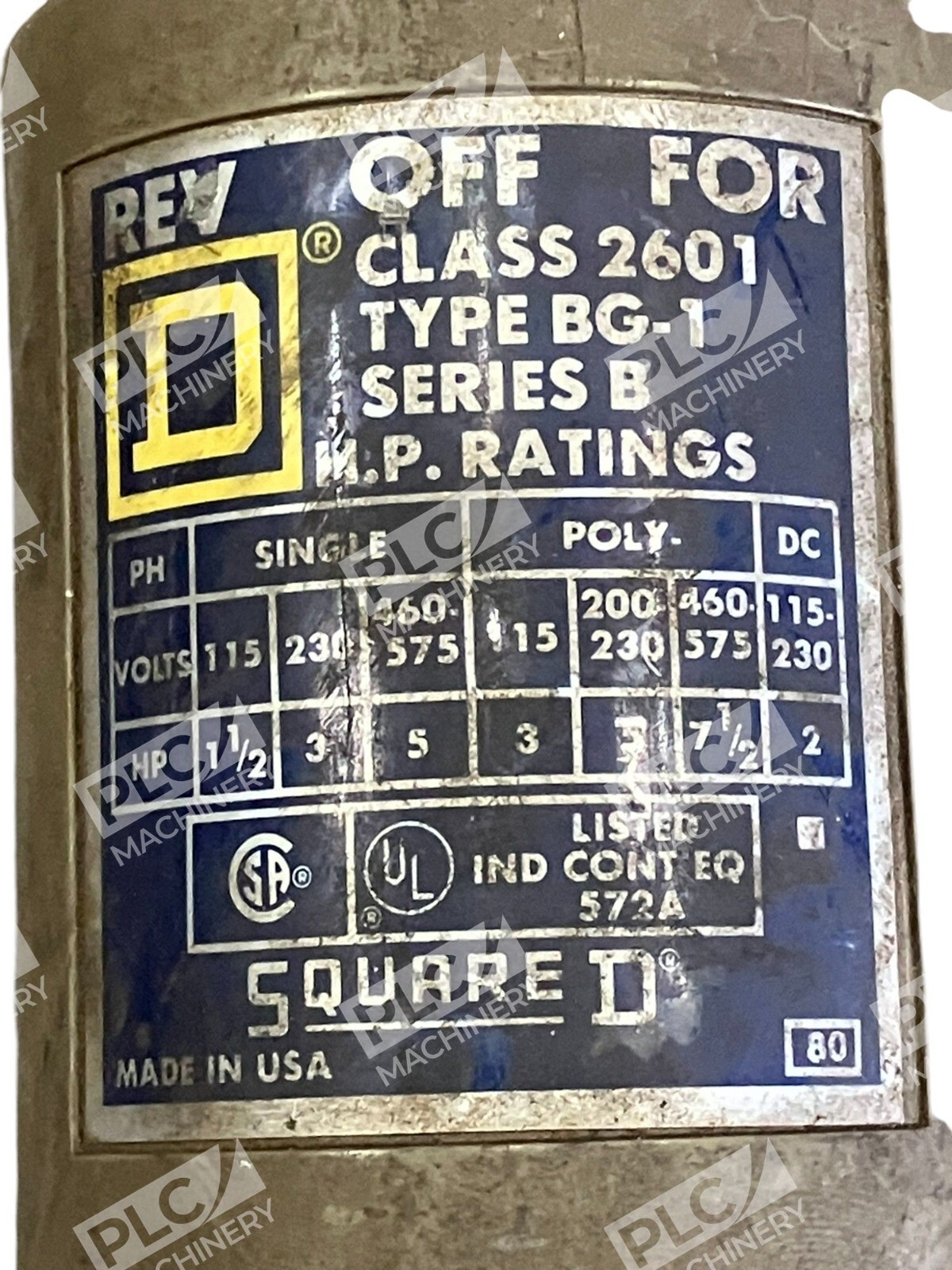 Square D Reversing Drum Switch 2601-BG-1 /B - Image 3