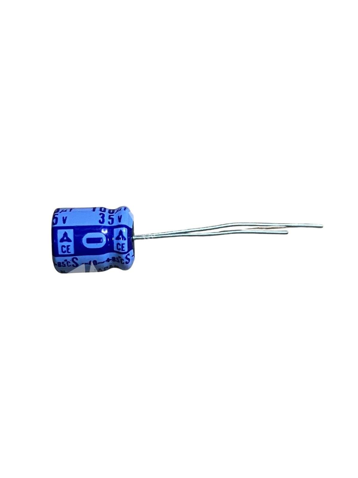 100µF 35V Polarized Aluminum Electrolytic Capacitor Radial Lead - Image 3