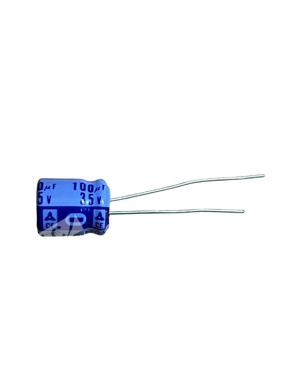 100µF 35V Polarized Aluminum Electrolytic Capacitor Radial Lead