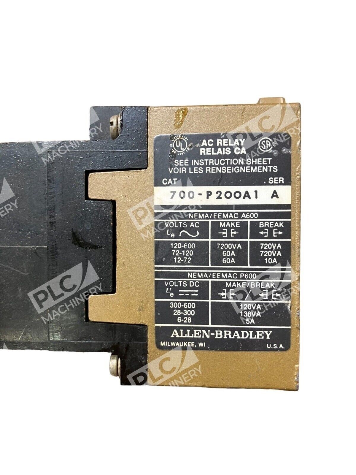 Allen Bradley 700-PT /A Pneumatic Time Delay Unit w/ 700-P200A1 /A AC Relay - Image 4