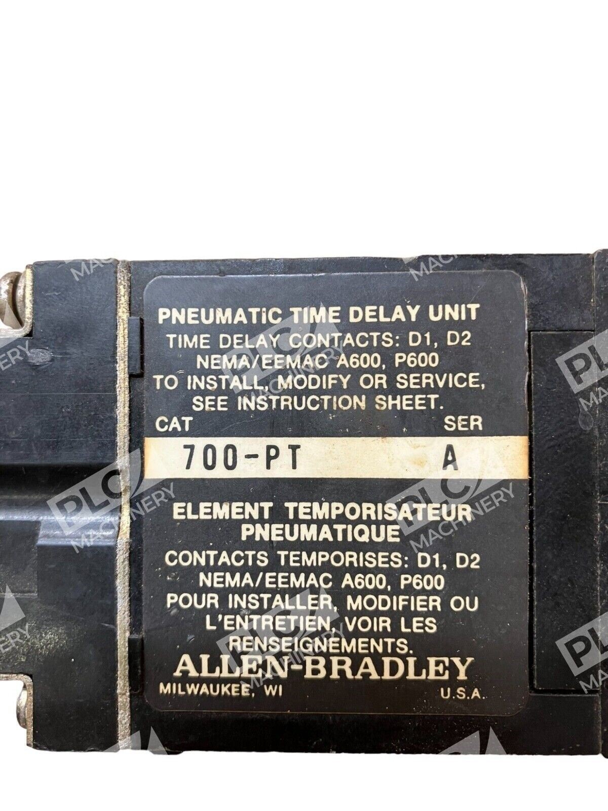 Allen Bradley 700-PT /A Pneumatic Time Delay Unit w/ 700-P200A1 /A AC Relay - Image 5