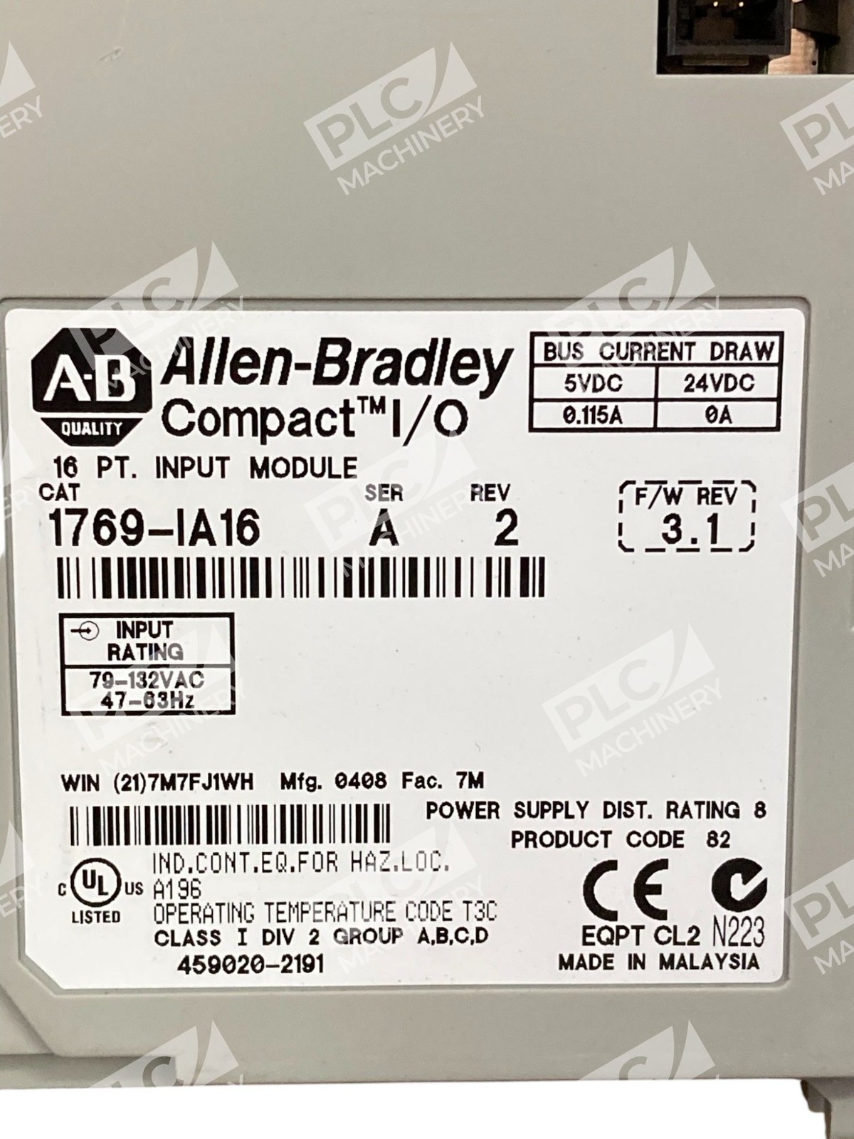 Allen Bradley AB 16PT Input Module Compact I/O 1769-IA16 /A - Image 5
