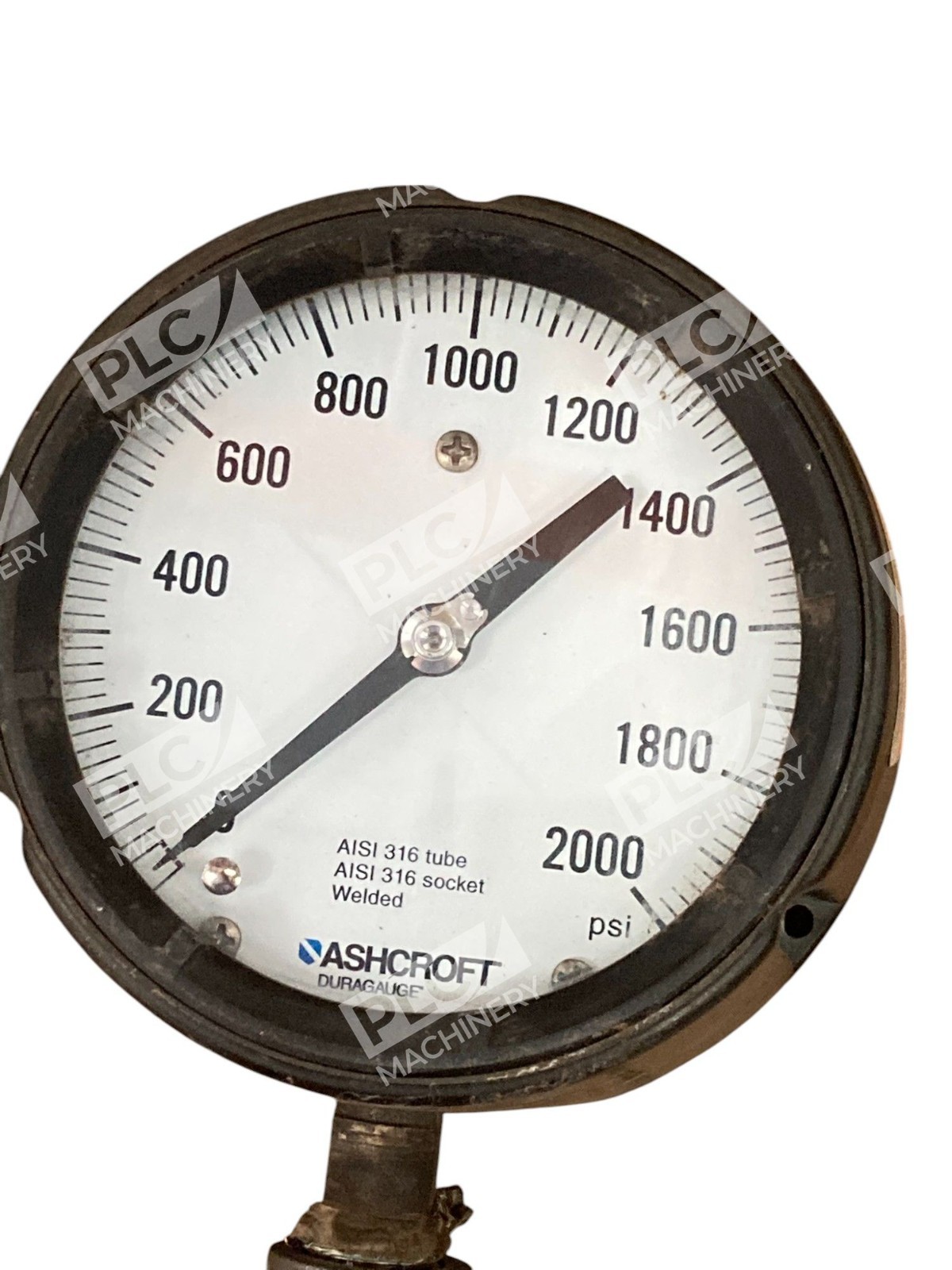 Ashcroft Welded AISI 316 Tube AISI 316 Socket Pressure Gauge 0-2000PSI - Image 3