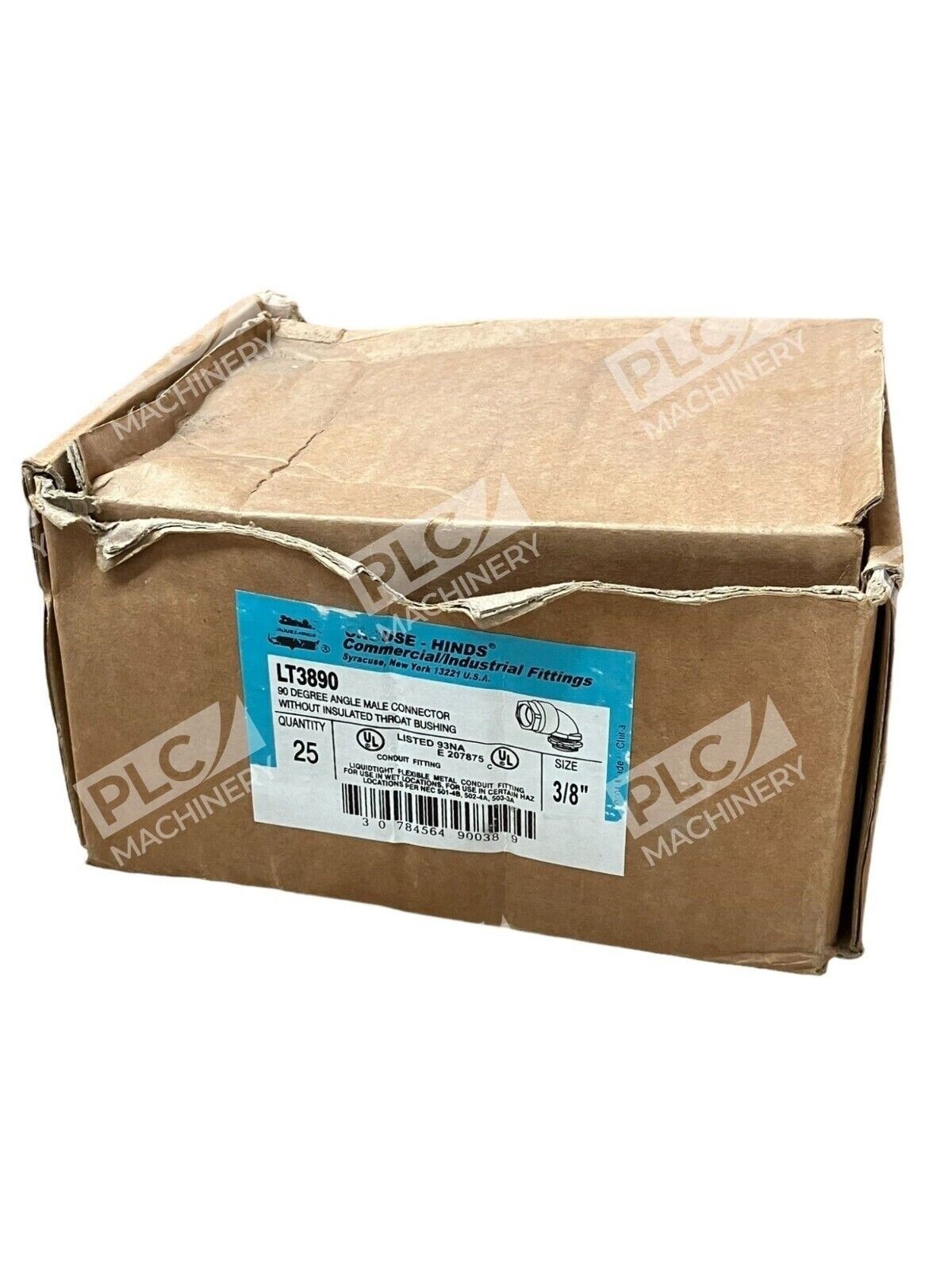 Crouse Hinds LT3890 3/8" Connector w/o Throat Bushing (Box of 25)