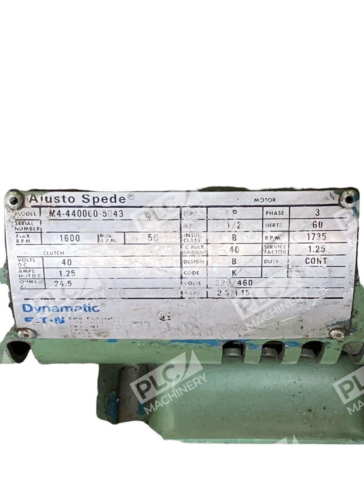 Eaton Dynamic M4-440000-5043 QX Ajusto Spede 1/2HP Motor - Image 3