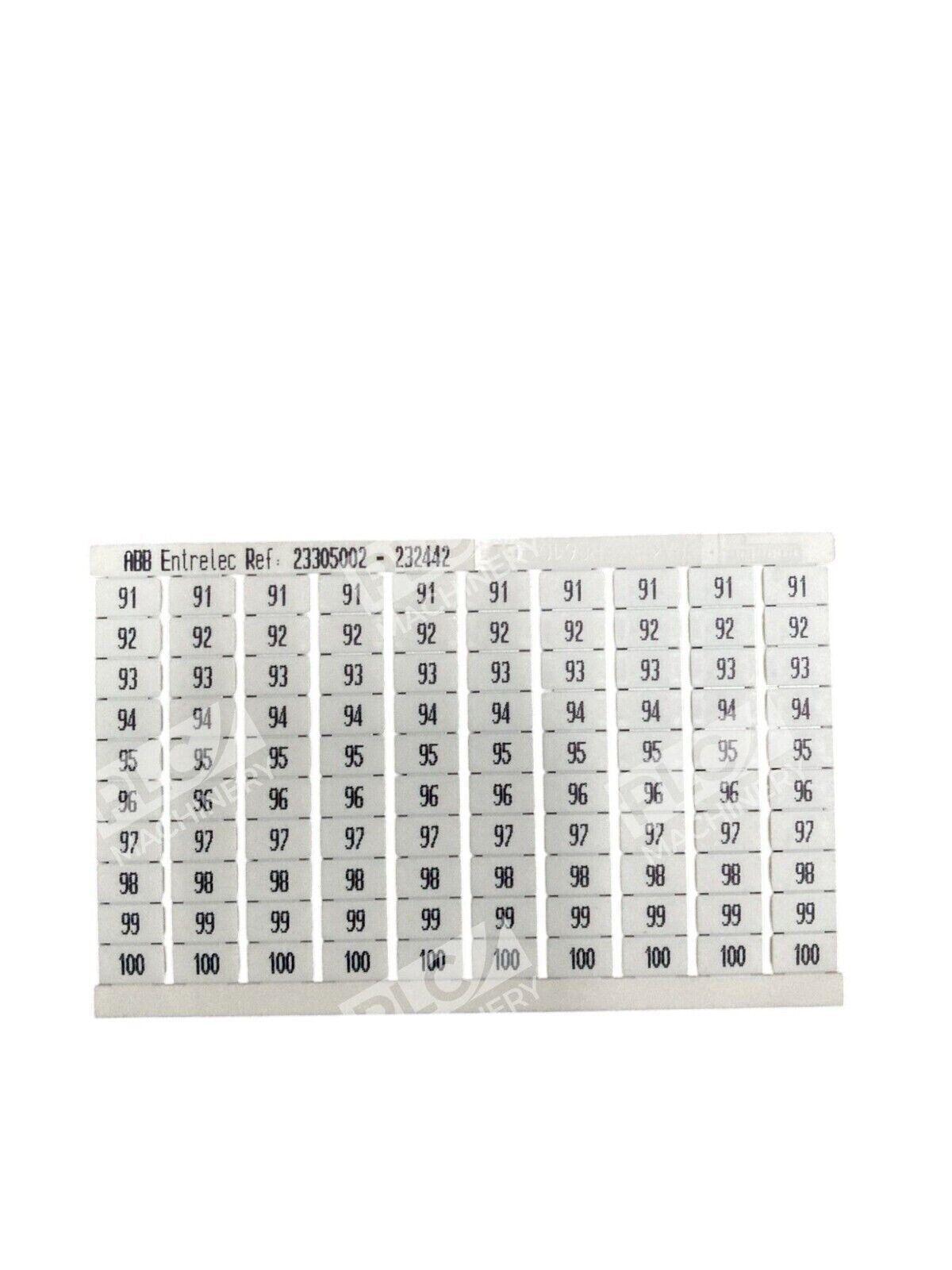 Entrelec 233050 RC610 10X91-100 Vertical Card Marker 1SNA233050R0200 (Box of 45) - Image 3