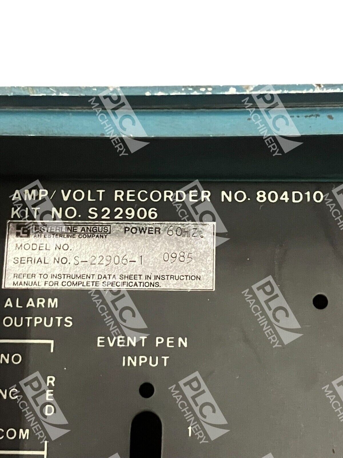 Esterline Angus Amp/Volt Recorder 804D10 S-22906-1 - Image 4