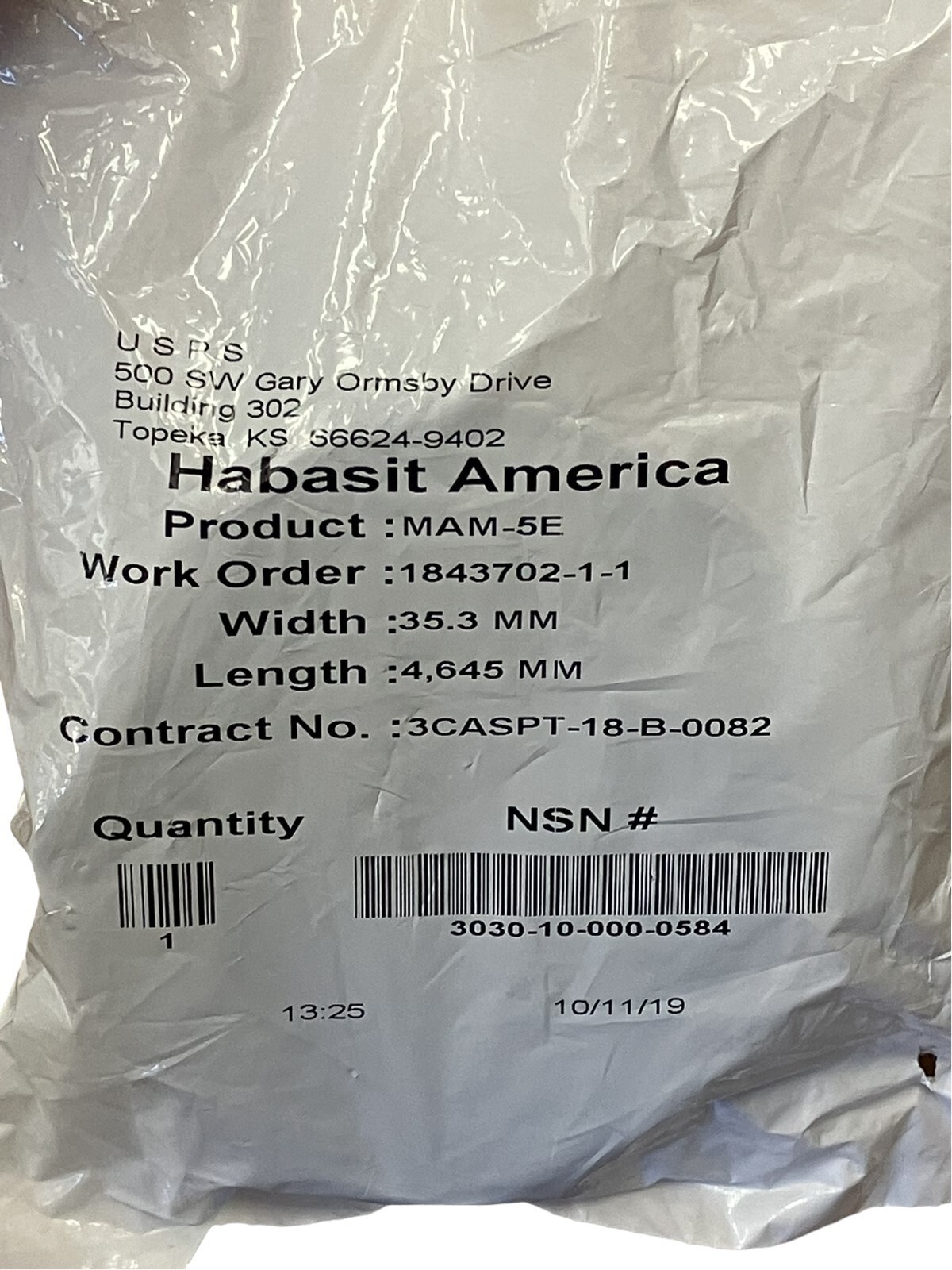 Habasit America MAM-5E Belt 35.3mmx4645mm (lot of 3)