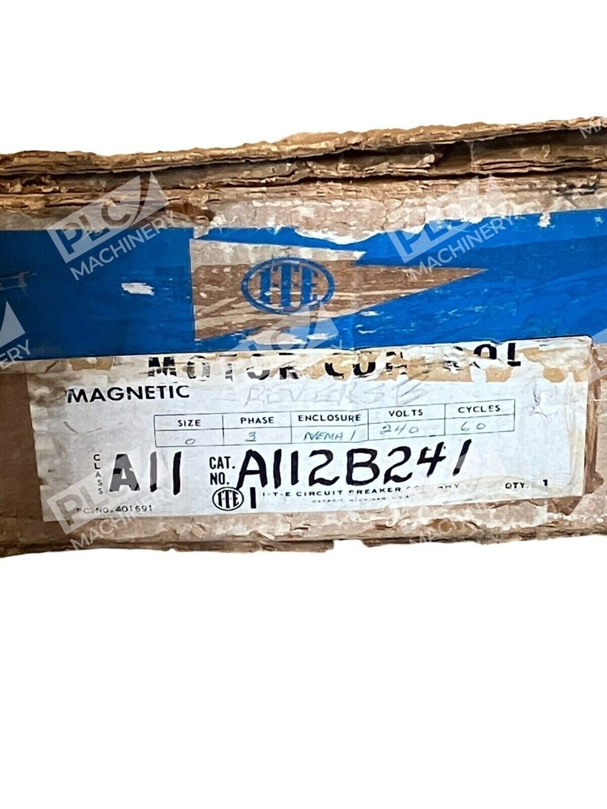 I-T-E Magnetic Motor Control 3Phase 240V 60Hz Nema 1 A11 A112B241 - Image 3