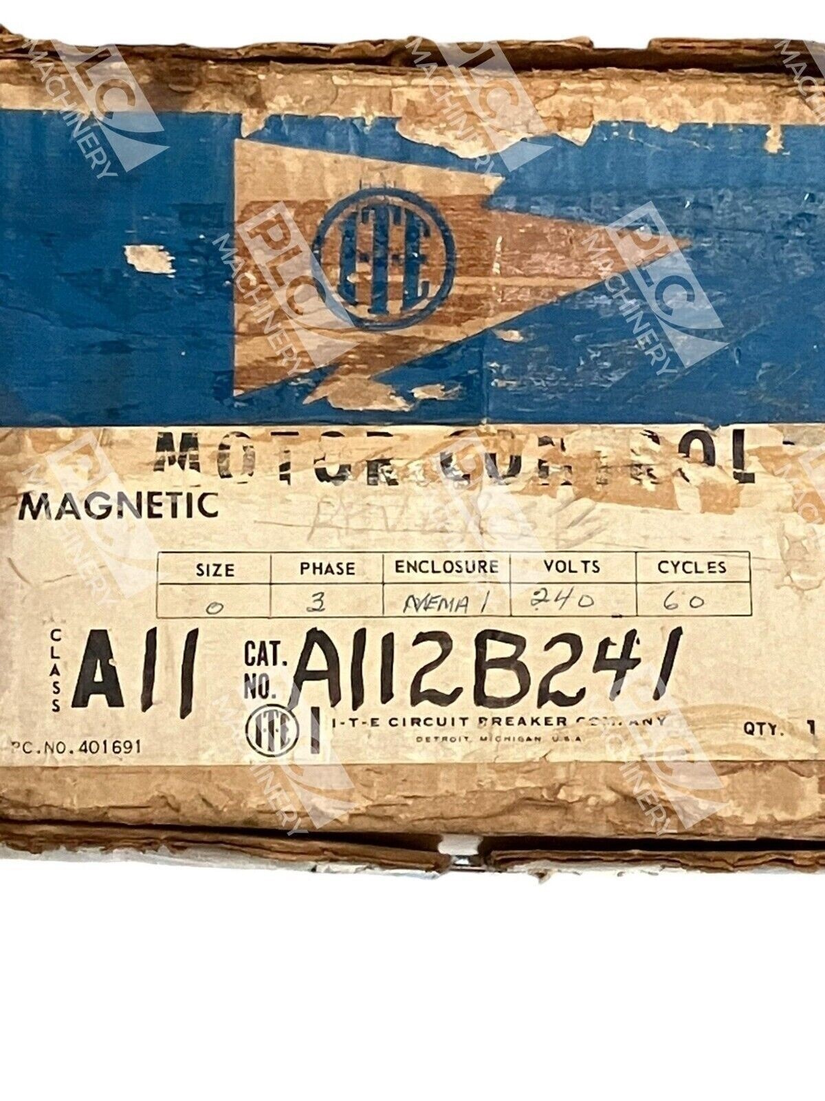 I-T-E Magnetic Motor Control 3Phase 240V 60Hz Nema 1 A11 A112B241 - Image 4