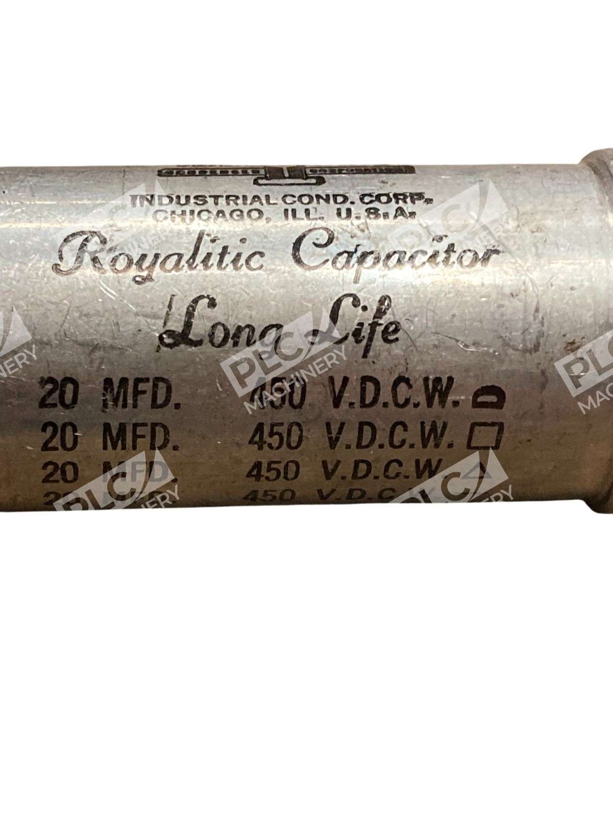 Industrial Condenser Corp 45RT4X20 Vintage Royalitic Paper Capacitor 20 MFD 450V - Image 8
