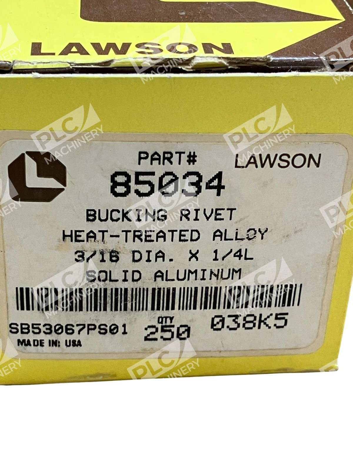 Lawson Bucking Rivets 85034 3/16" x 1/4" Aluminum Alloy One Box of 250 - Image 3