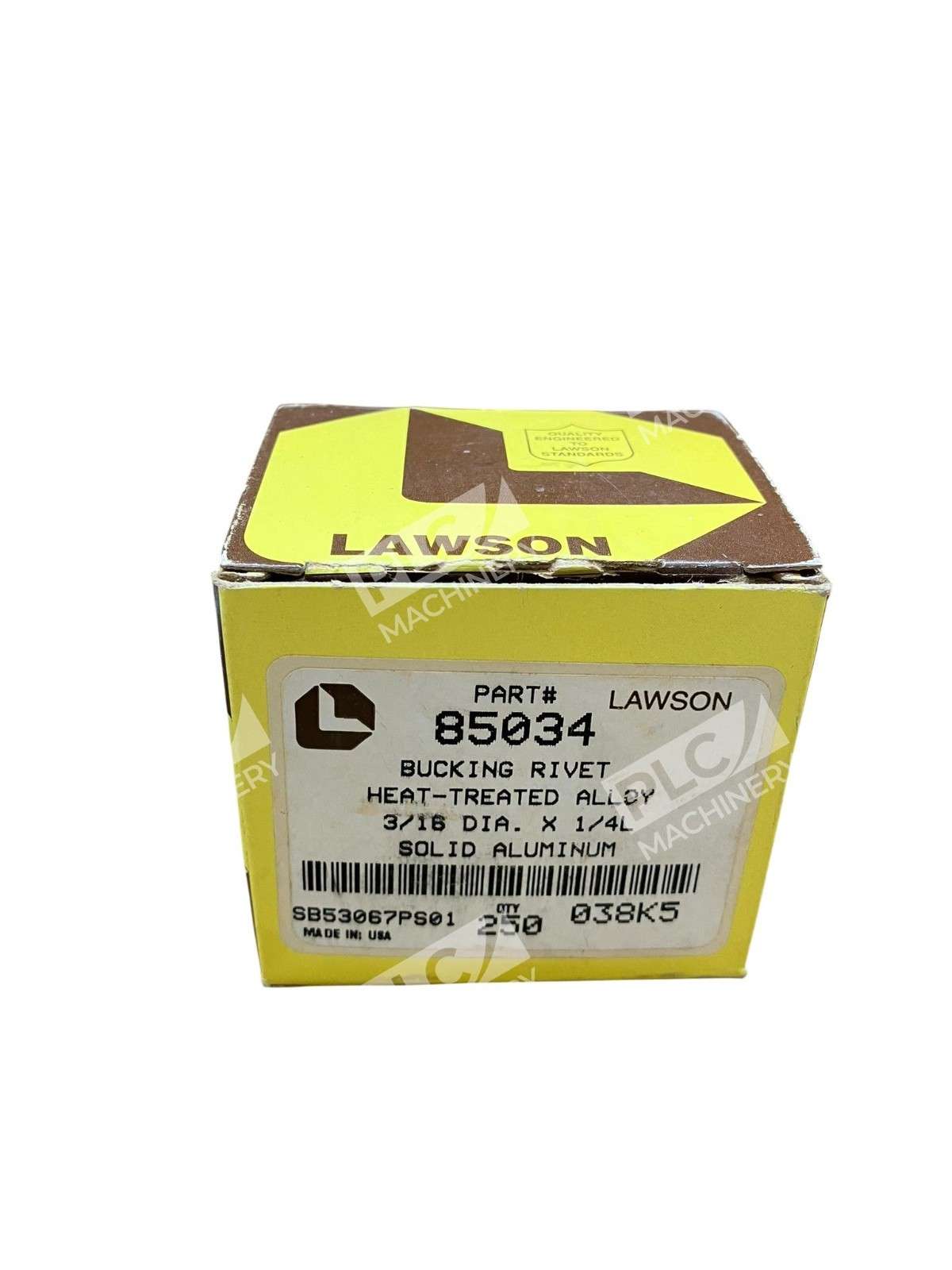 Lawson Bucking Rivets 85034 3/16" x 1/4" Aluminum Alloy One Box of 250