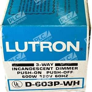 Lutron 600W 120V 60Hz White 3 Way Incandescent Dimmer D 603P WH 226531186399