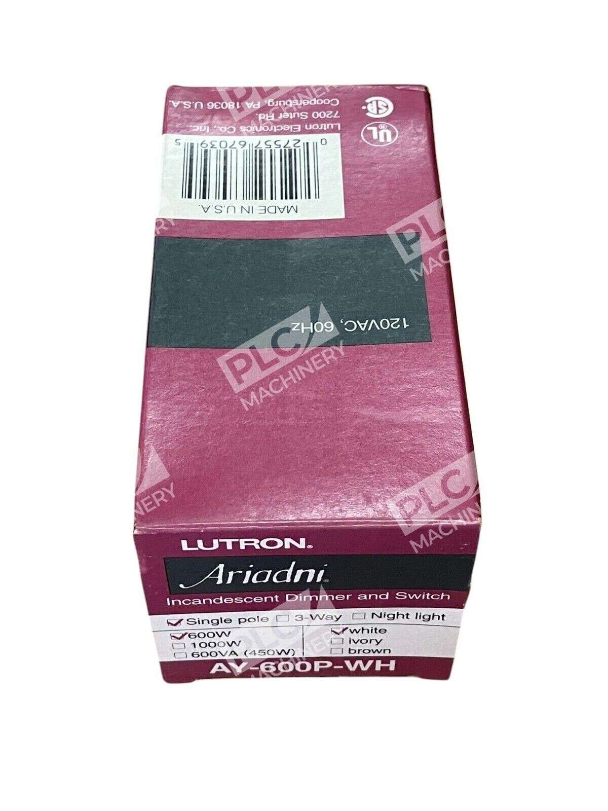 Lutron Ariadni 600W Single Pole White Incandescent Dimmer And Switch AY-600P-WH - Image 3