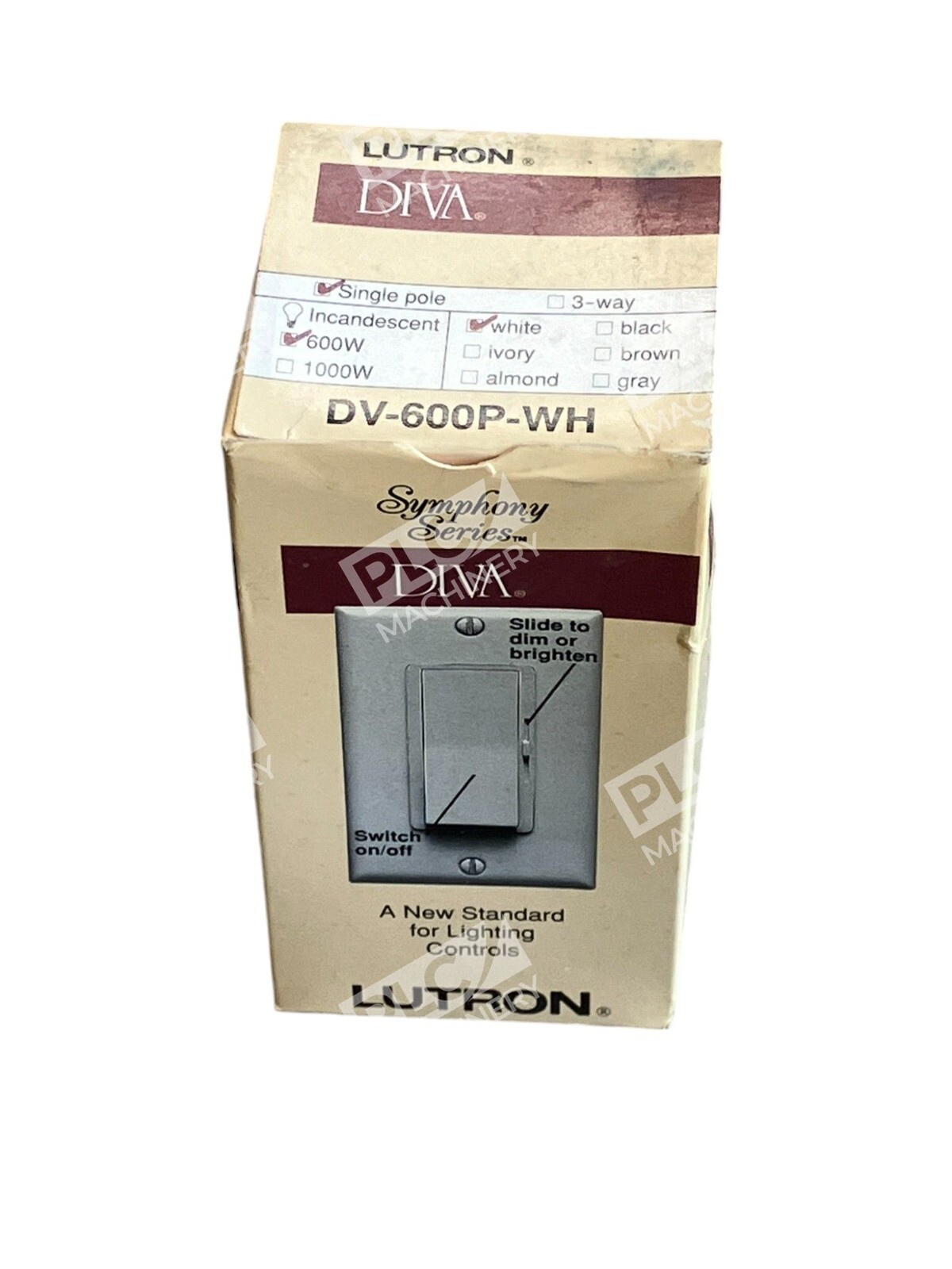 Lutron Diva Symphony Series 600W Single Pole DV-600P-WH
