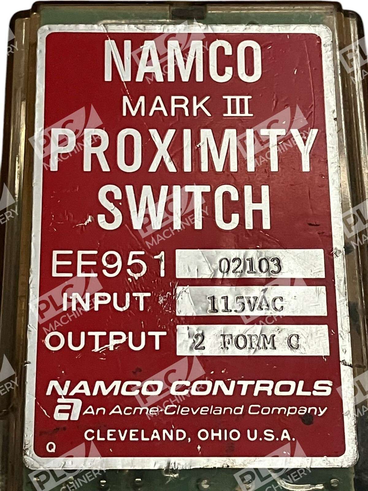 Namco Danaher 115VAC 2 Form C Mark III Proximity Switch Relay EE951-02103 - Image 3