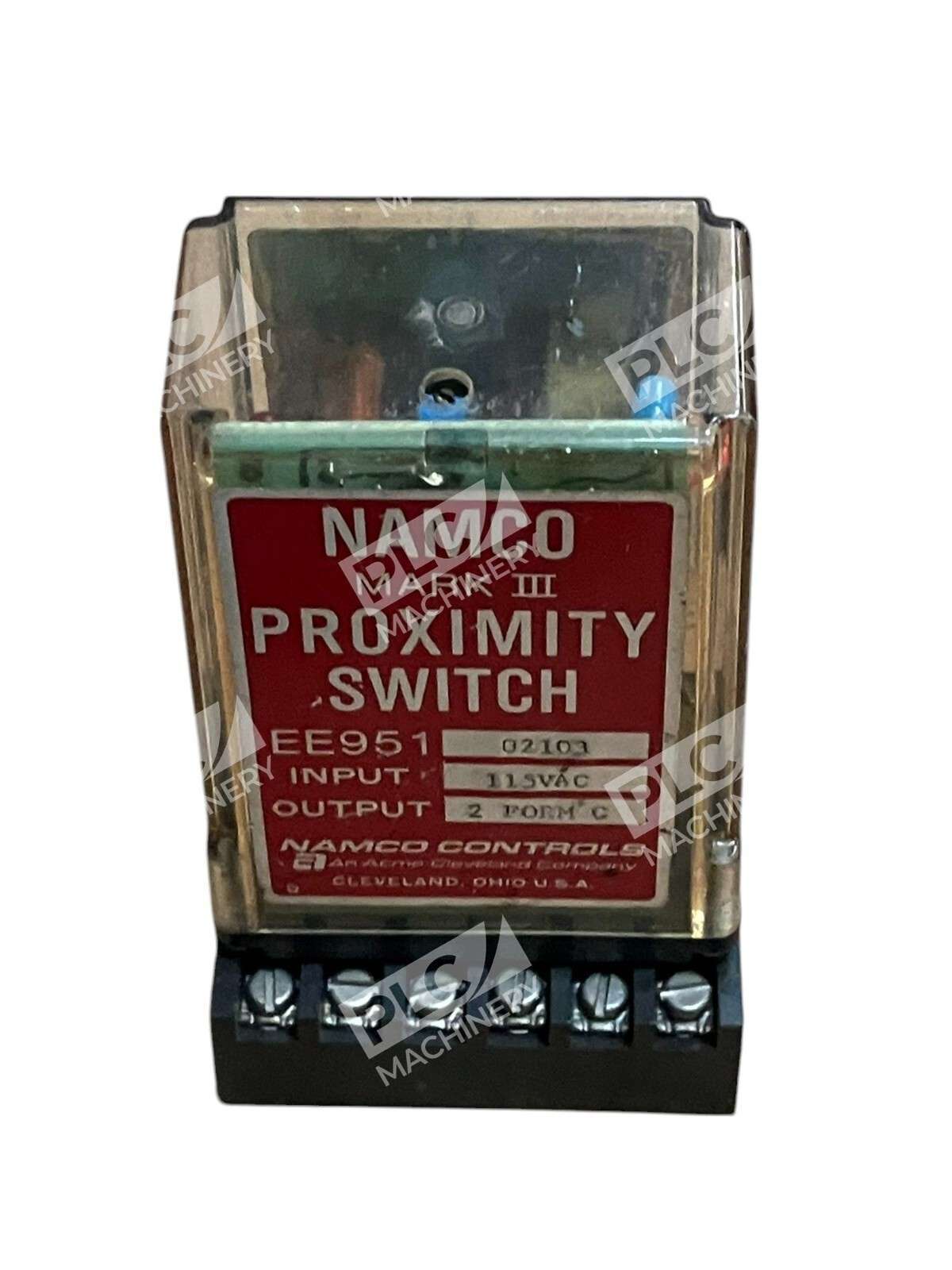 Namco Danaher 115VAC 2 Form C Mark III Proximity Switch Relay EE951-02103