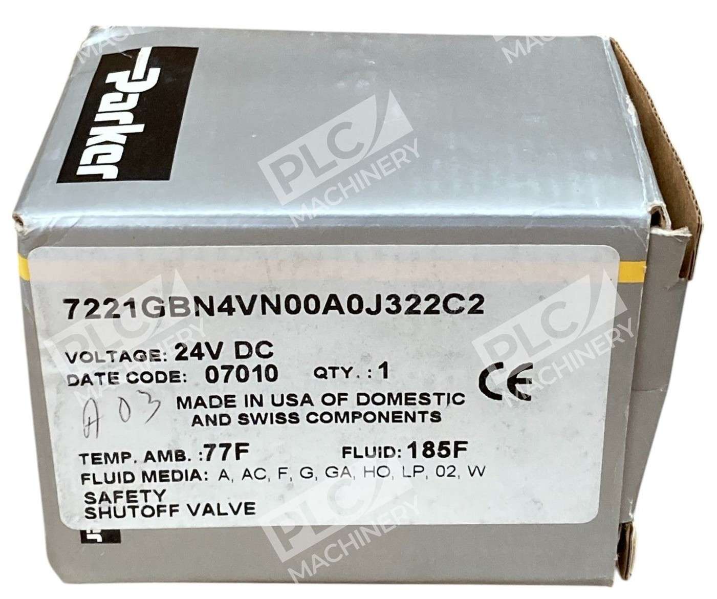 Parker 24VDC 2-Way Solenoid Valve 7221GBN4VN00A0J322C2