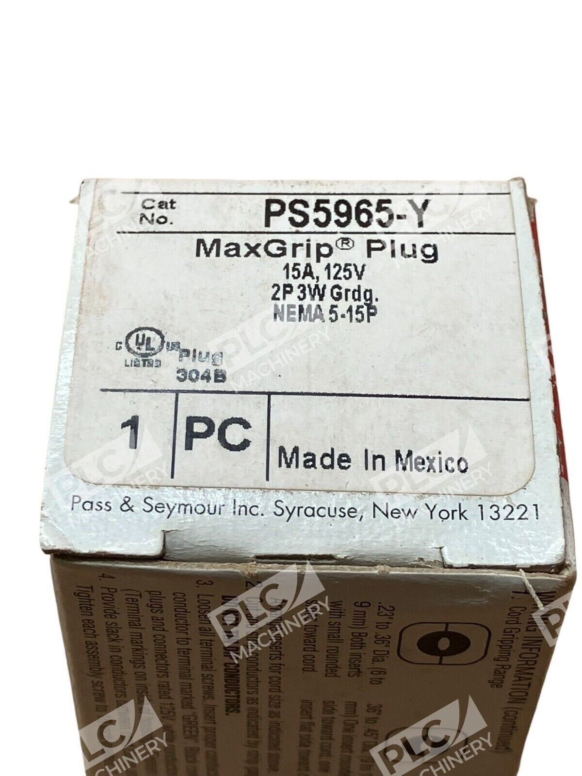Pass & Seymour PS5965-Y MaxGrip Plug Legrand (lot of 2)