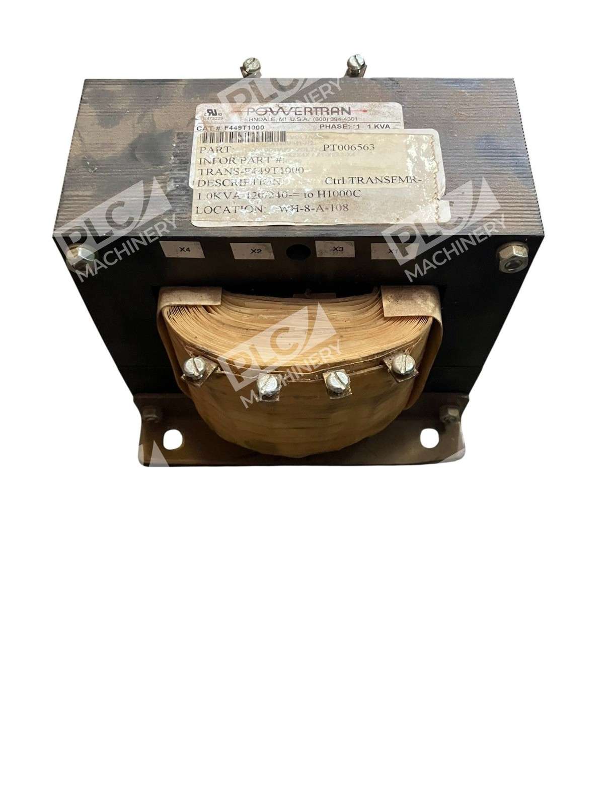 PowerTran F449T1000 Control Transformer 416V Primary 120/240V Secondary - Image 7