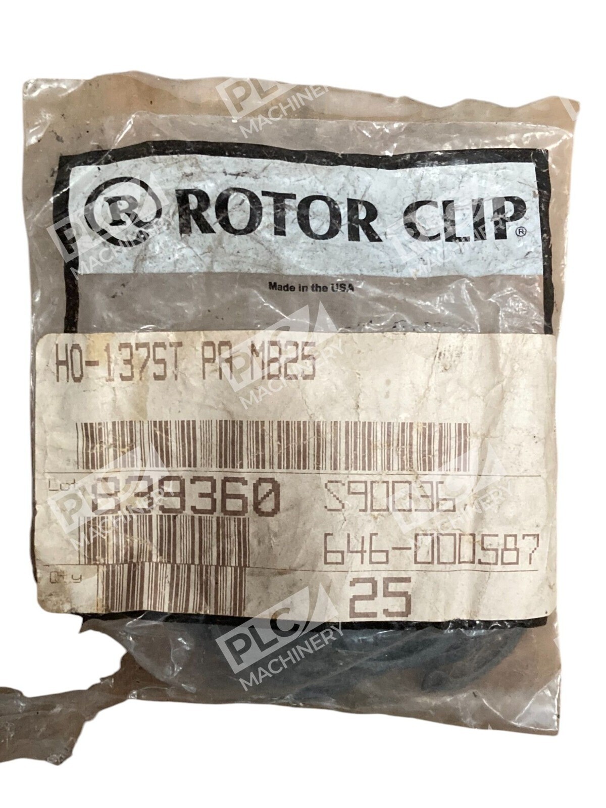ROTOR CLIP HO-137ST RETAINING RINGS PKG OF 25 NSMP