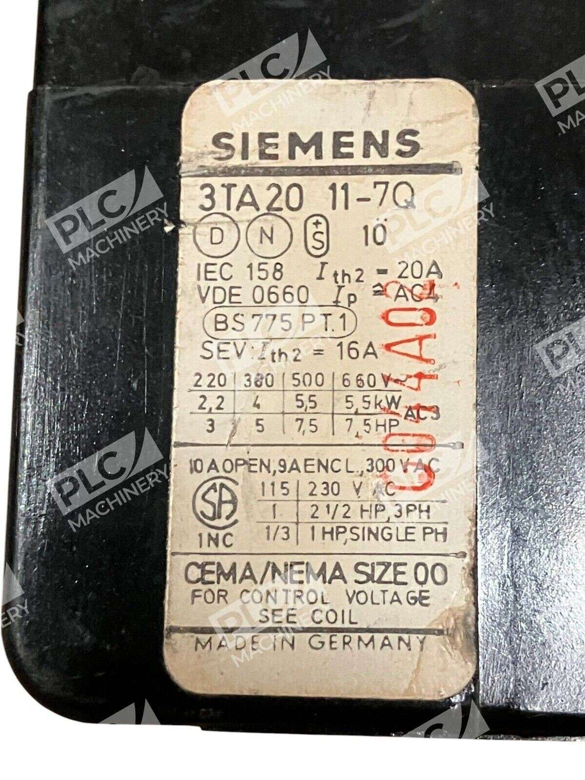 Siemens 4 Pole 16A Circuit Breaker 3TA2011-7Q - Image 3