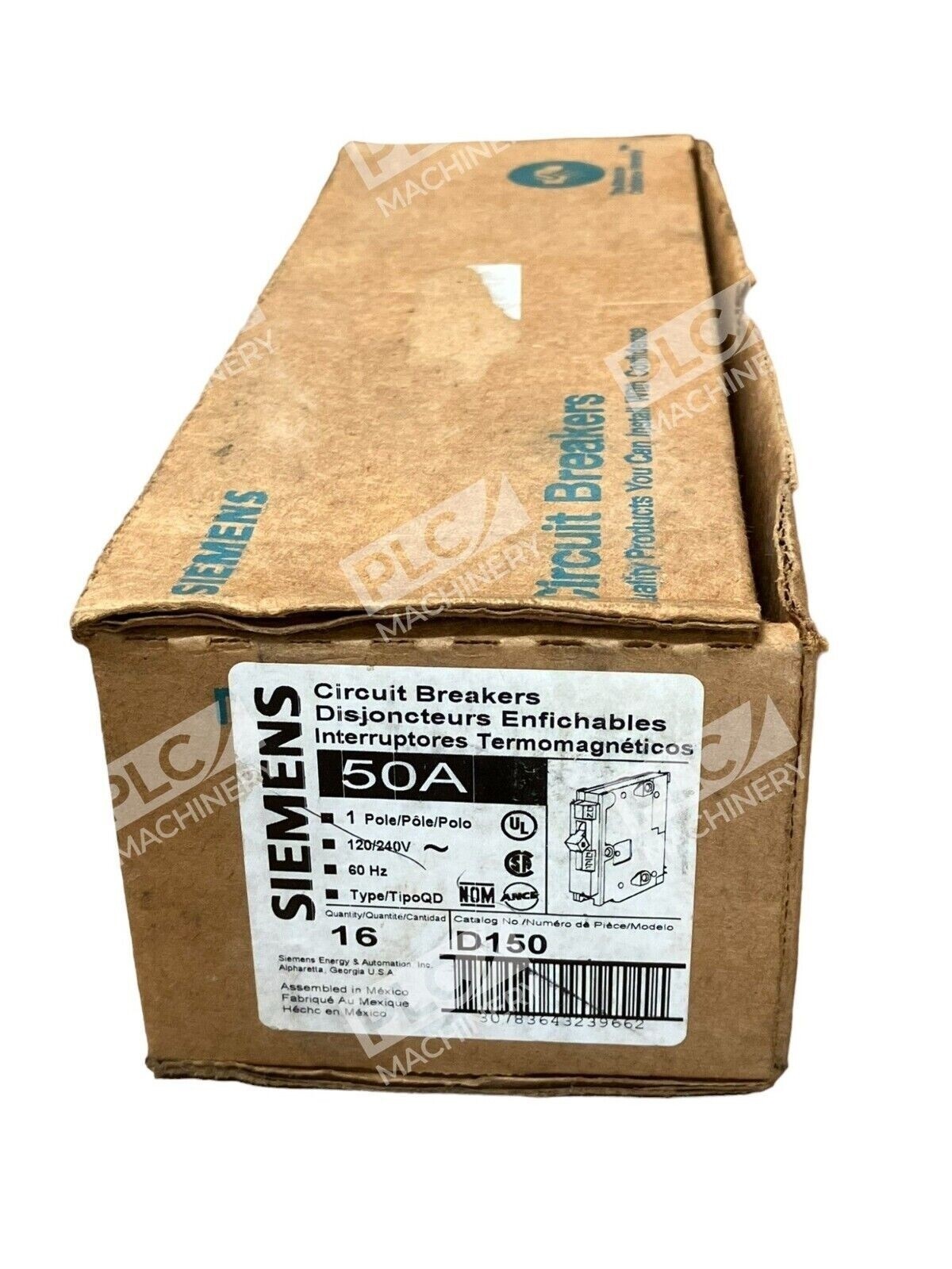 Siemens D150 50A 1 Pole 120/240V 60Hz (Box of 16)
